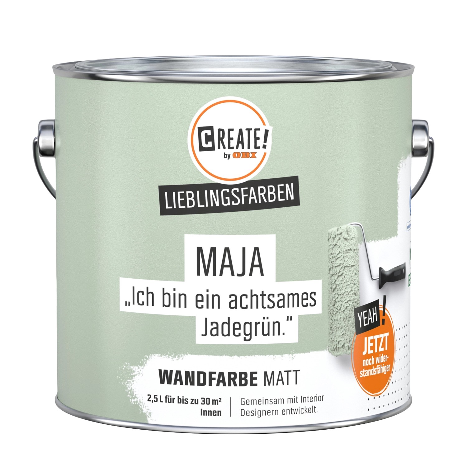 CREATE! by OBI Wandfarbe Lieblingsfarbe Maja Jadegrün Matt 2,5 l