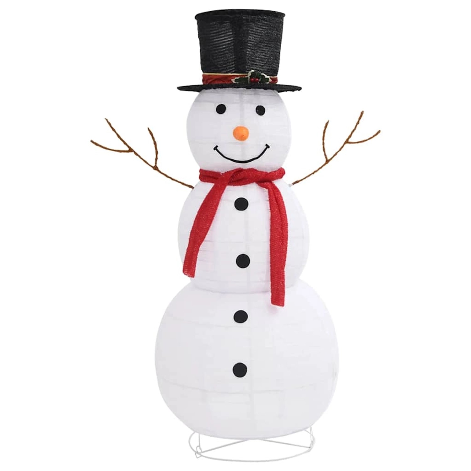 vidaXL LED-Schneemann Weihnachtsfigur Luxus-Stoff 120 cm 329761