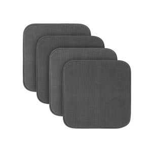 Bestlivings Stuhlkissen Struktur Anthrazit, 4er-Pack. Quadratische Sitzkissen für Stühle und Gartenmöbel.