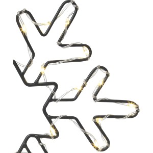 LED-Gartenstecker Schneeflocke, 118,5 cm, mit warmweißen LEDs für weihnachtliche Gartenbeleuchtung.