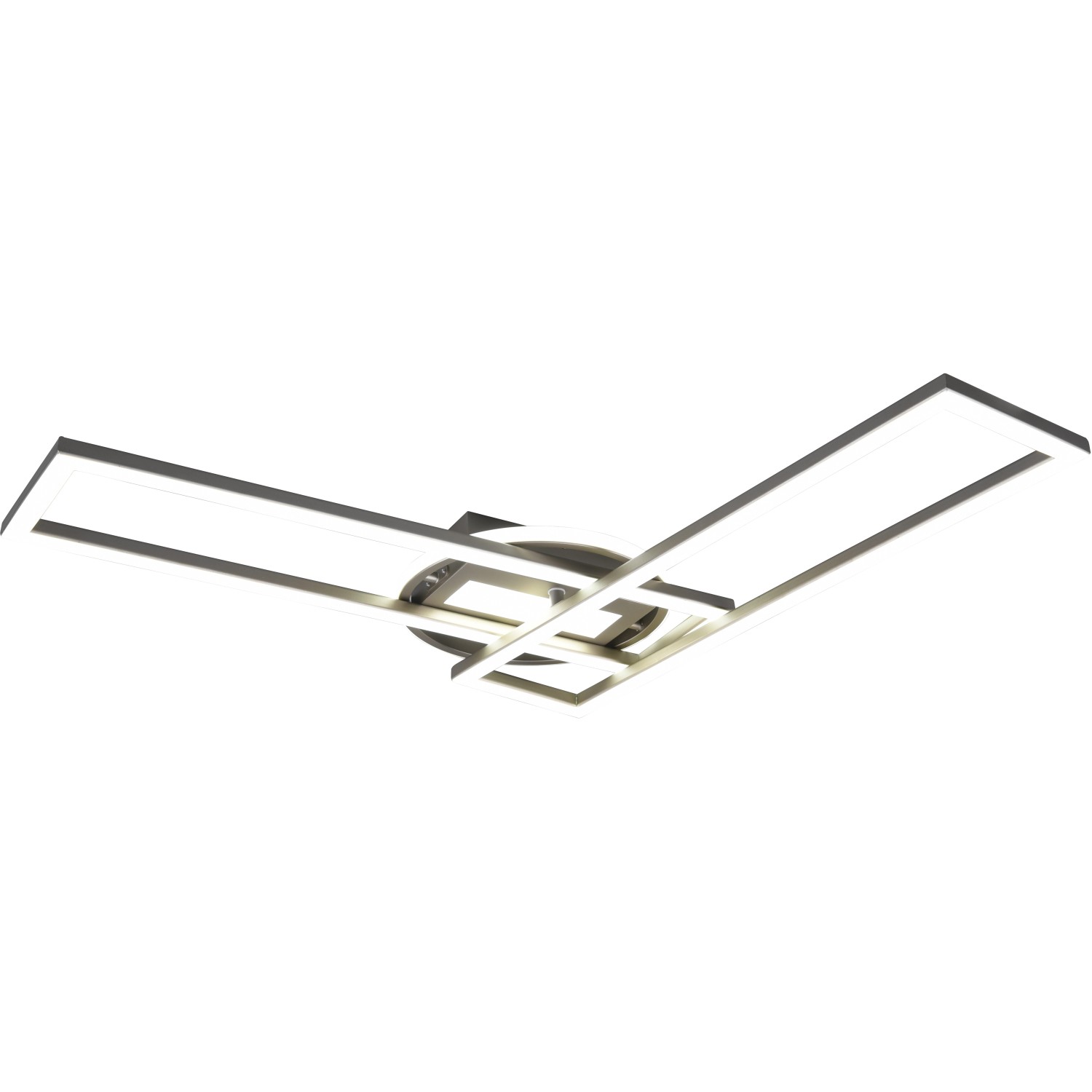 Moderne LED Deckenleuchte Twister in Nickel matt mit außergewöhnlichem Design.