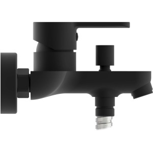 Schütte Wannenarmatur Denver, schwarz-matte Badarmatur mit Umsteller für Brauseanschluss.