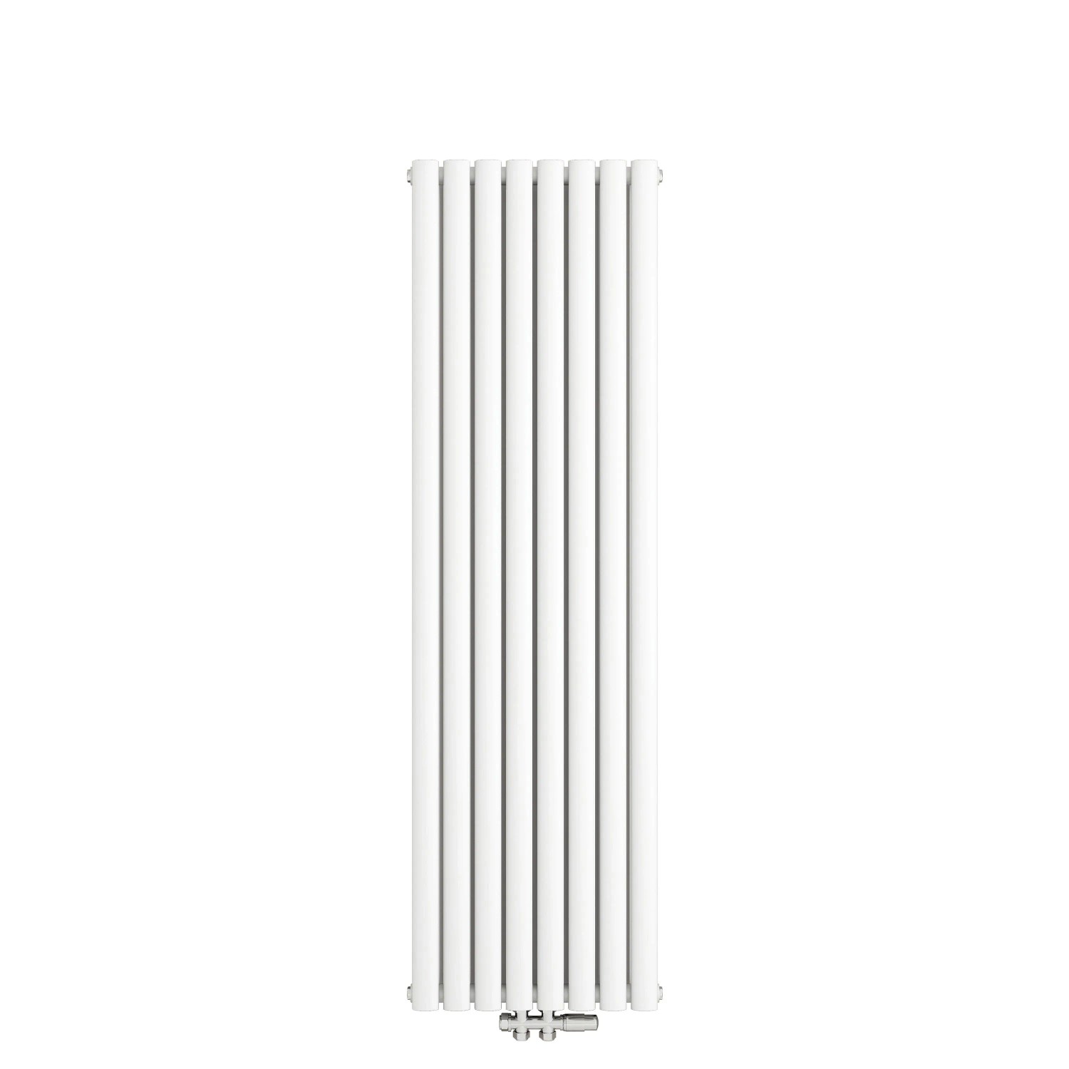 Duschparadies Heizkörper 47,2x160cm 1806W Weiß Oval Heizkörper Doppellagig Röhrenheizkörper Vertikal Mittelanschluss