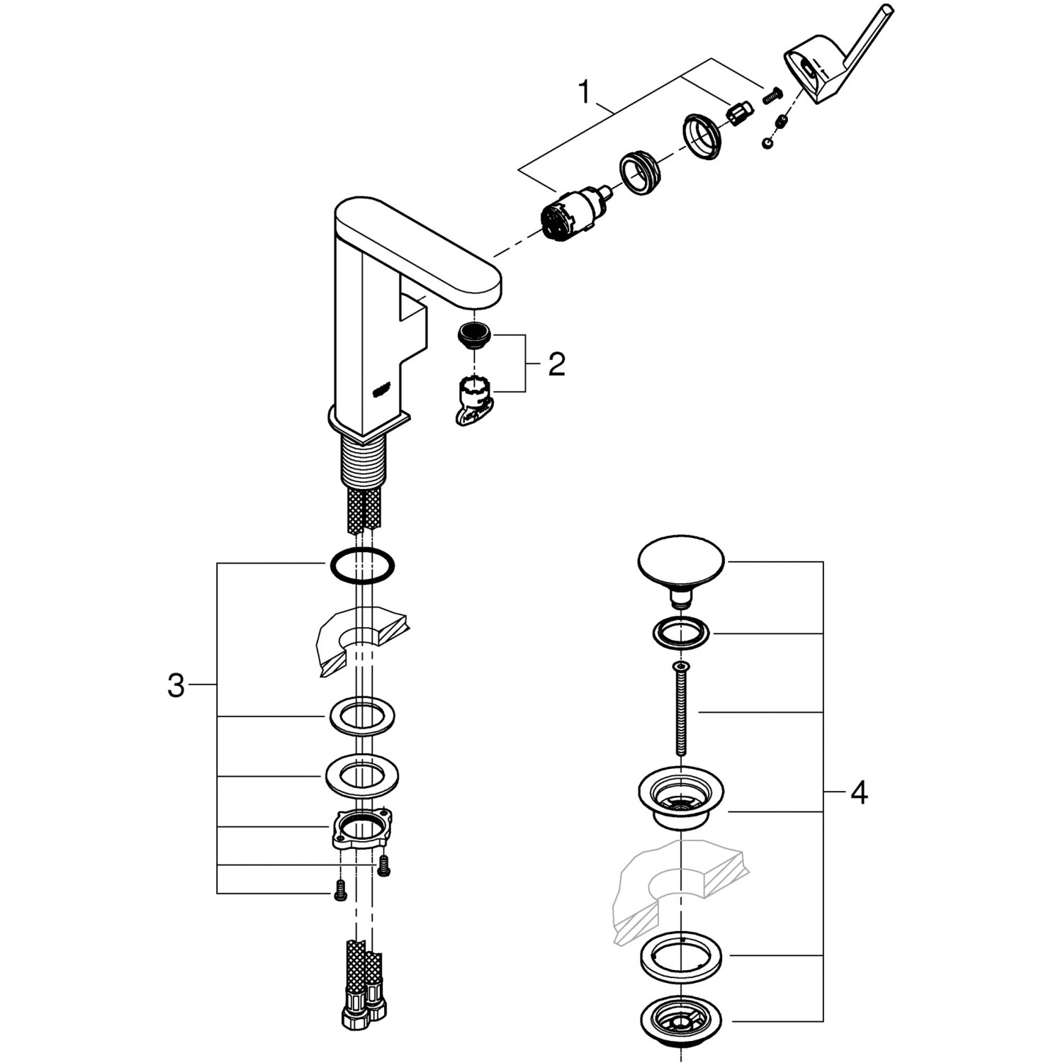 Grohe Plus Einhand-Waschtischbatterie M-Size Chrom kaufen bei OBI