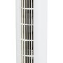 Weißer Turmventilator, 80 cm hoch, für angenehme Luftverteilung im Raum.