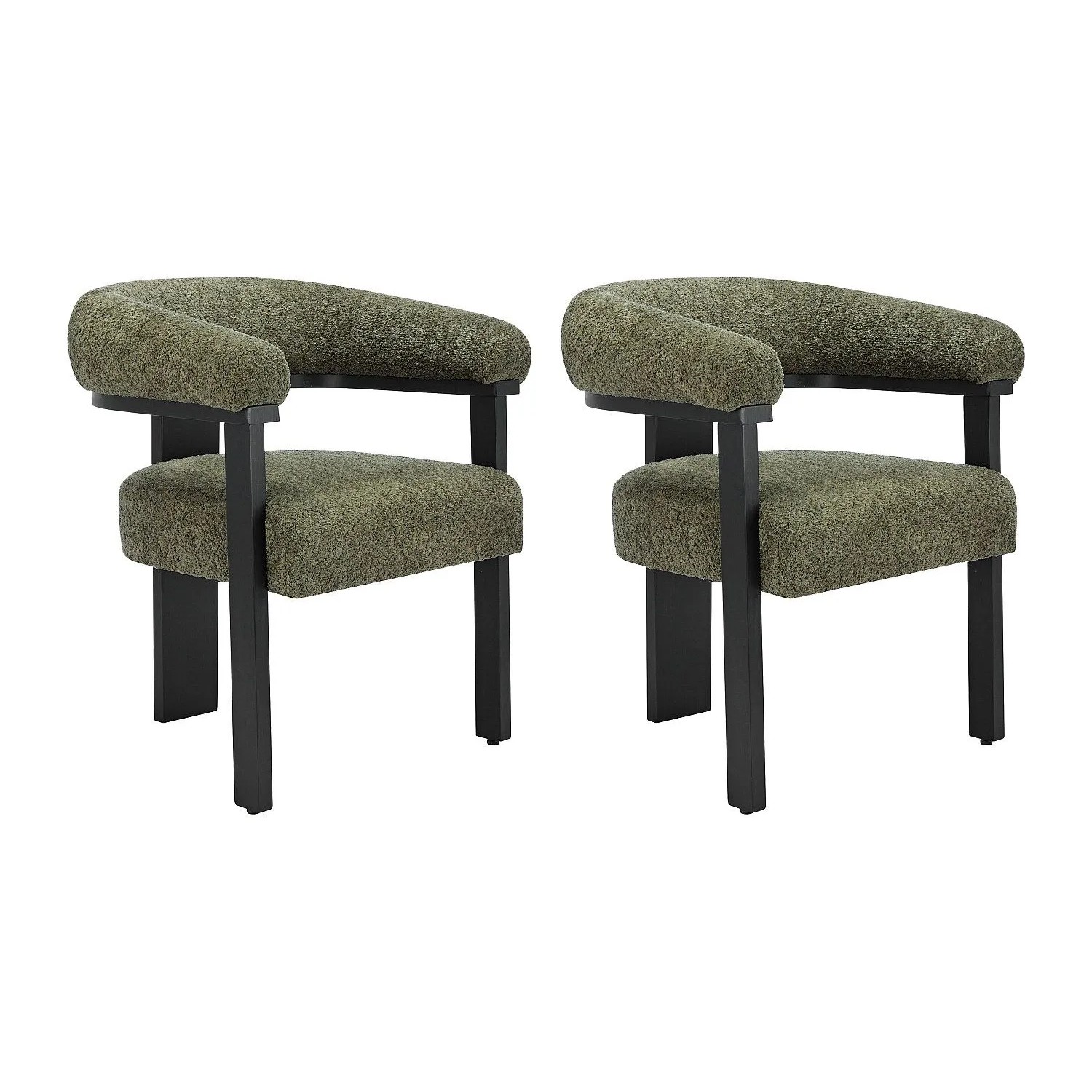 Vente-unique Stuhl Livelia Schwarz  Khaki 64 cm