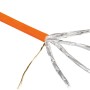 Oranges Hama Netzwerkkabel CAT-7, 10 Gbit/s, S/FTP geschirmt, mit freiliegenden Innenleitern.