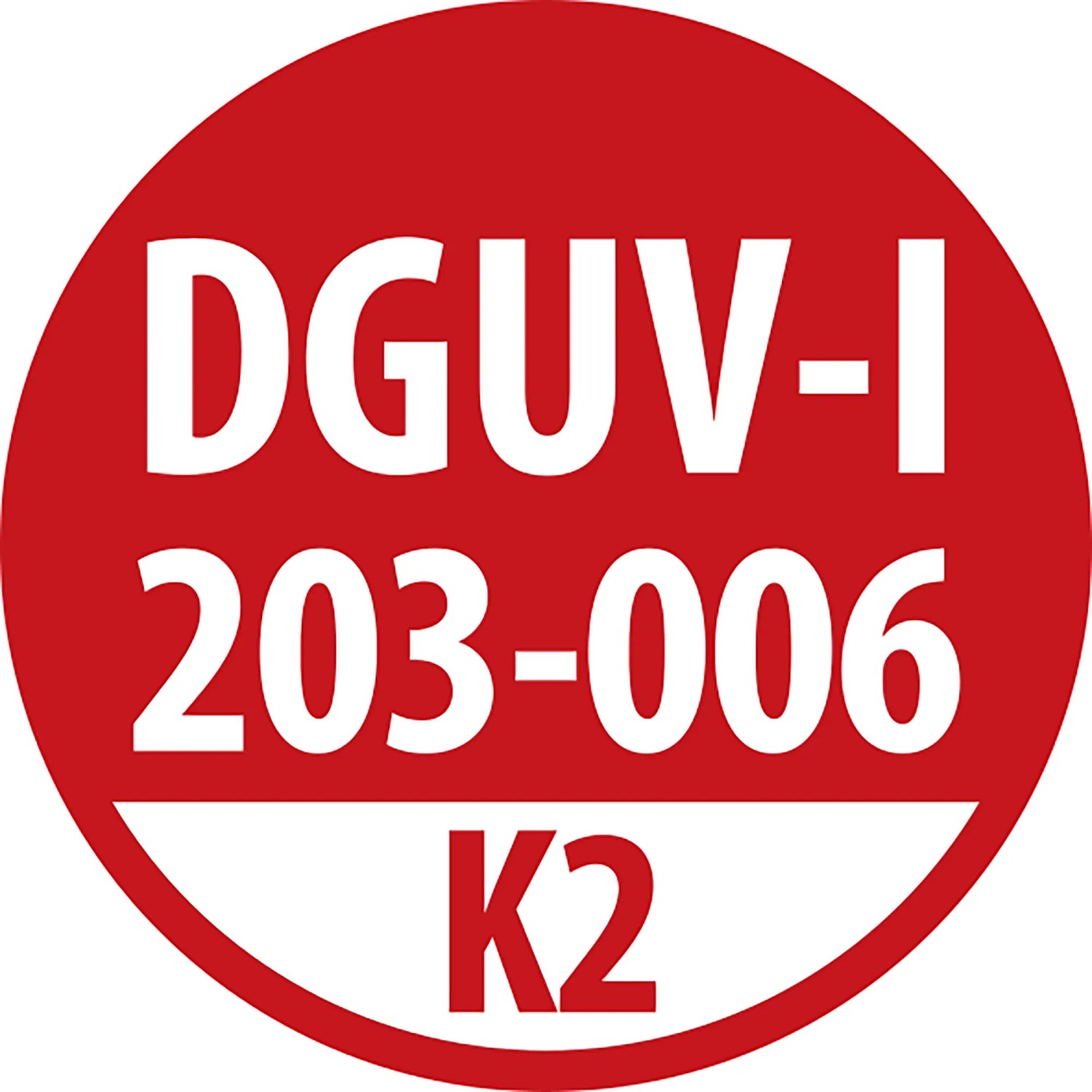 Rotes DGUV-I 203-006 K2 Siegel für robuste Kabeltrommel, geeignet für Baustellen und Gewerbe.