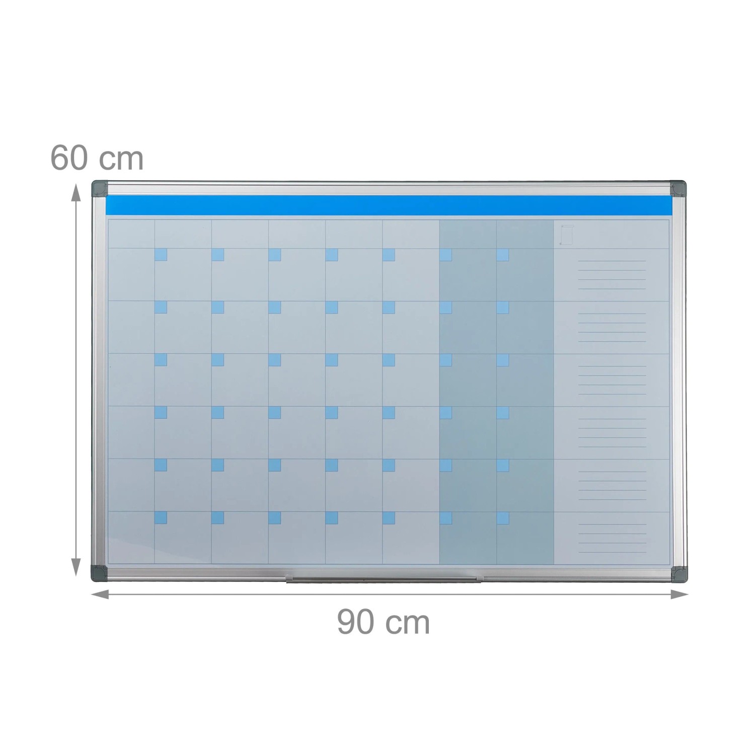 Relaxdays Whiteboard Planer Eisen Weiß Magnetisch Abwischbar 60 cm x 90 cm x 5 cm 2,1 kg_4