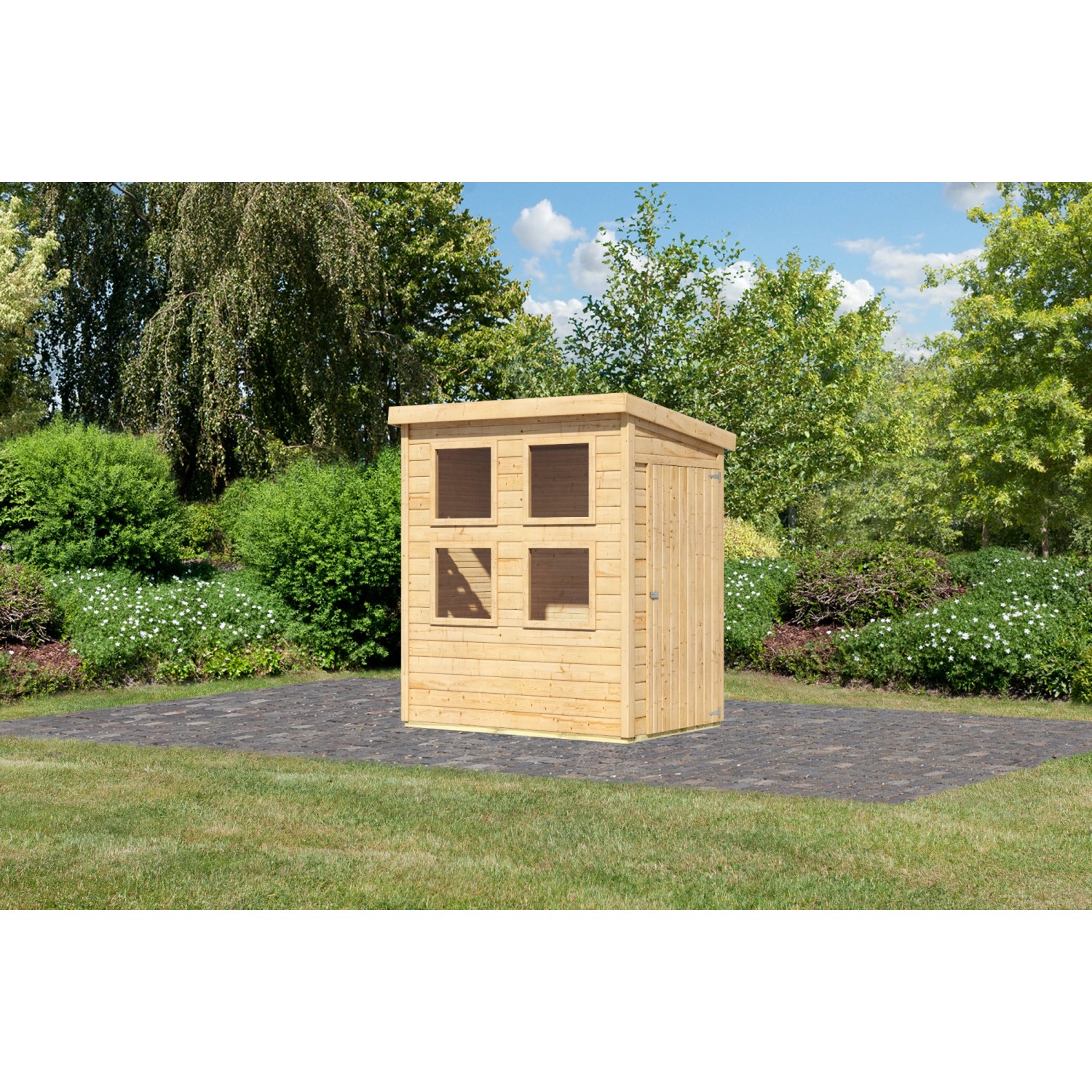 Karibu Anzuchtgewächshaus Floris Naturbelassen 219 x 178 x 122 cm günstig online kaufen
