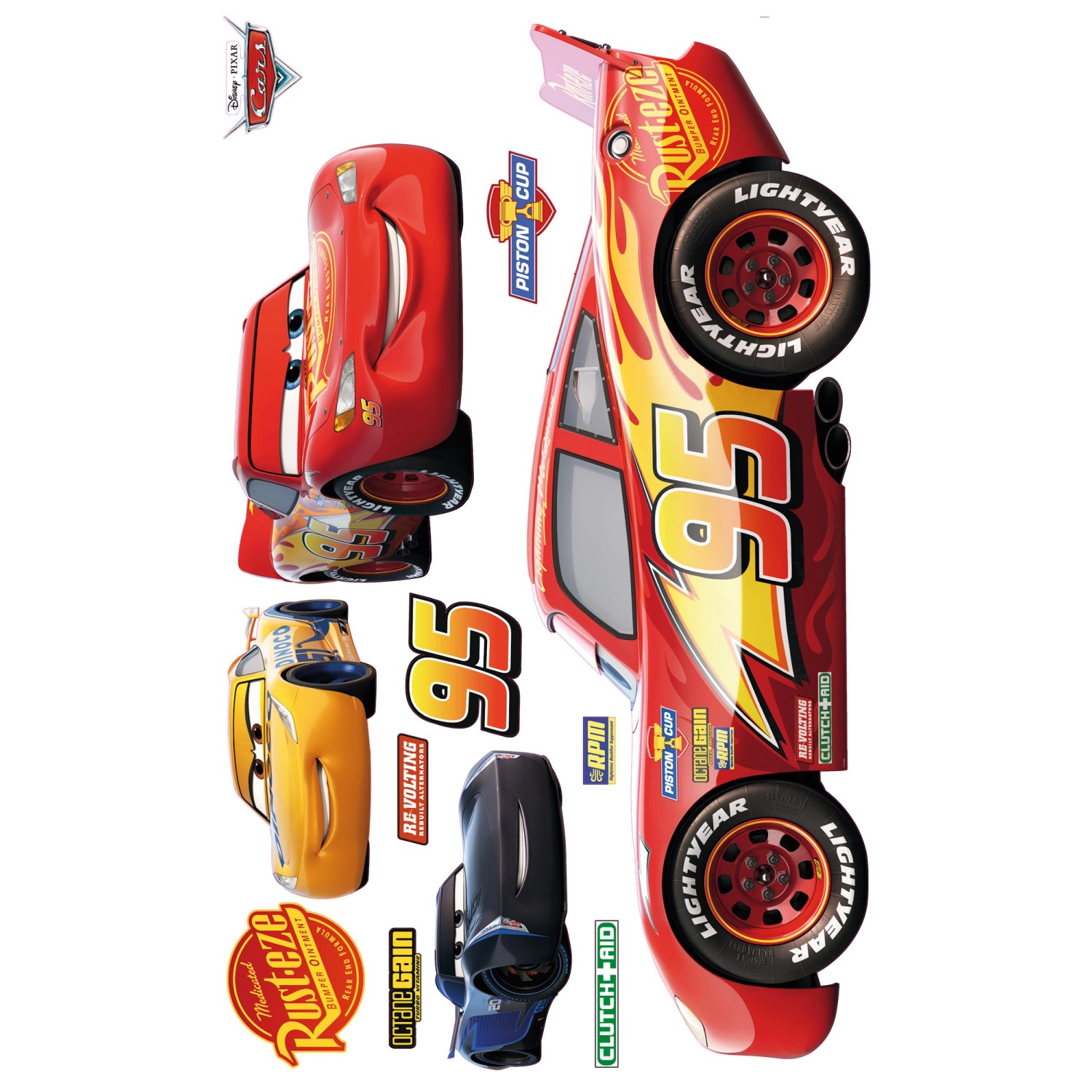 Disney Wandtattoo Cars Rot und Gelb 127 x 200 cm 612439 günstig online kaufen