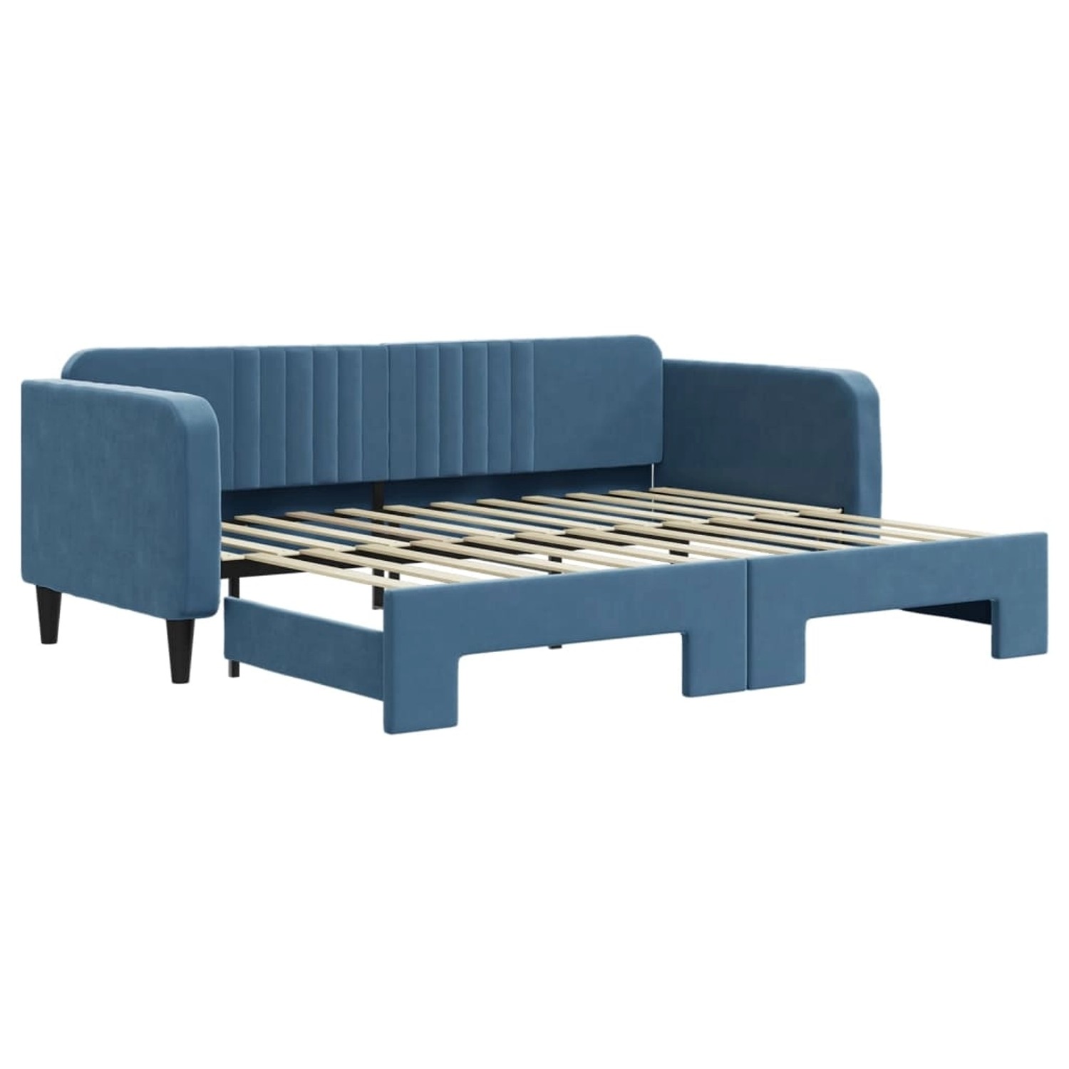 vidaXL Tagesbett Ausziehbar Blau 90x200 cm Samt1898663
