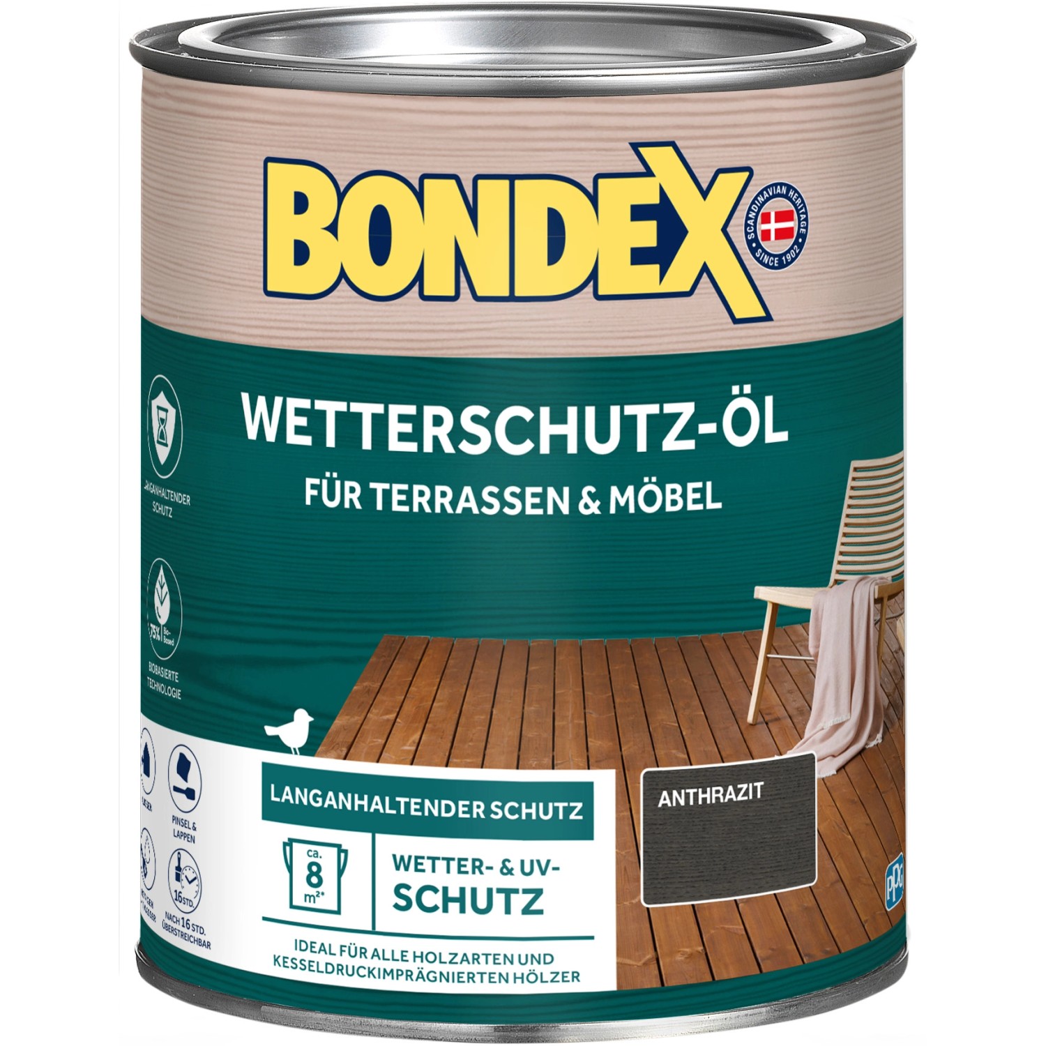 Bondex Wetterschutz-Öl Anthrazit 750 ml
