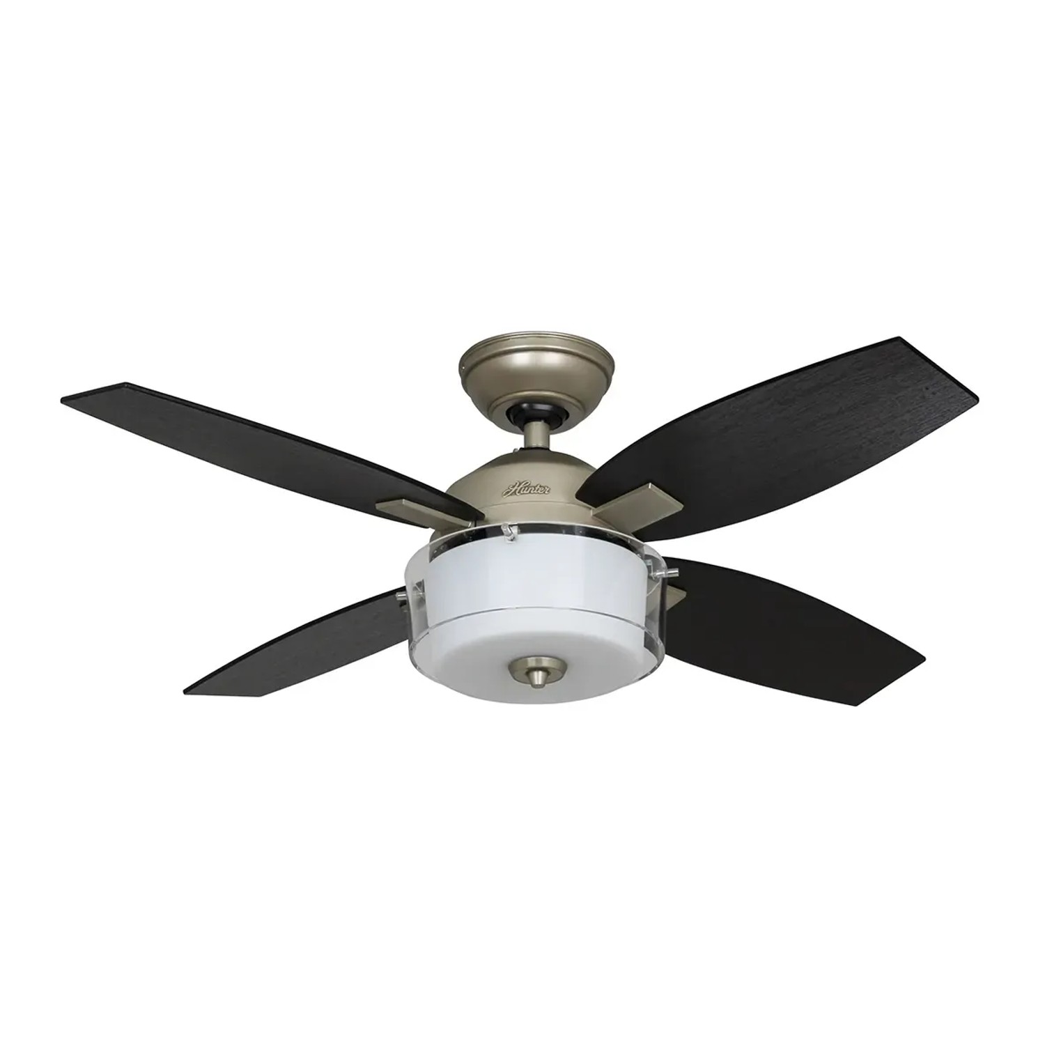 HUNTER Deckenventilator Central Park, 107 cm, Zinn-Optik, mit Beleuchtung und Wandschalter.