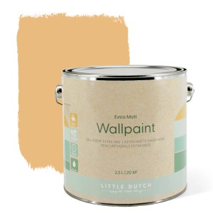 Little Dutch Wandfarbe Faded Ochre, extra matt, 2,5 l Dose mit Farbfleck.