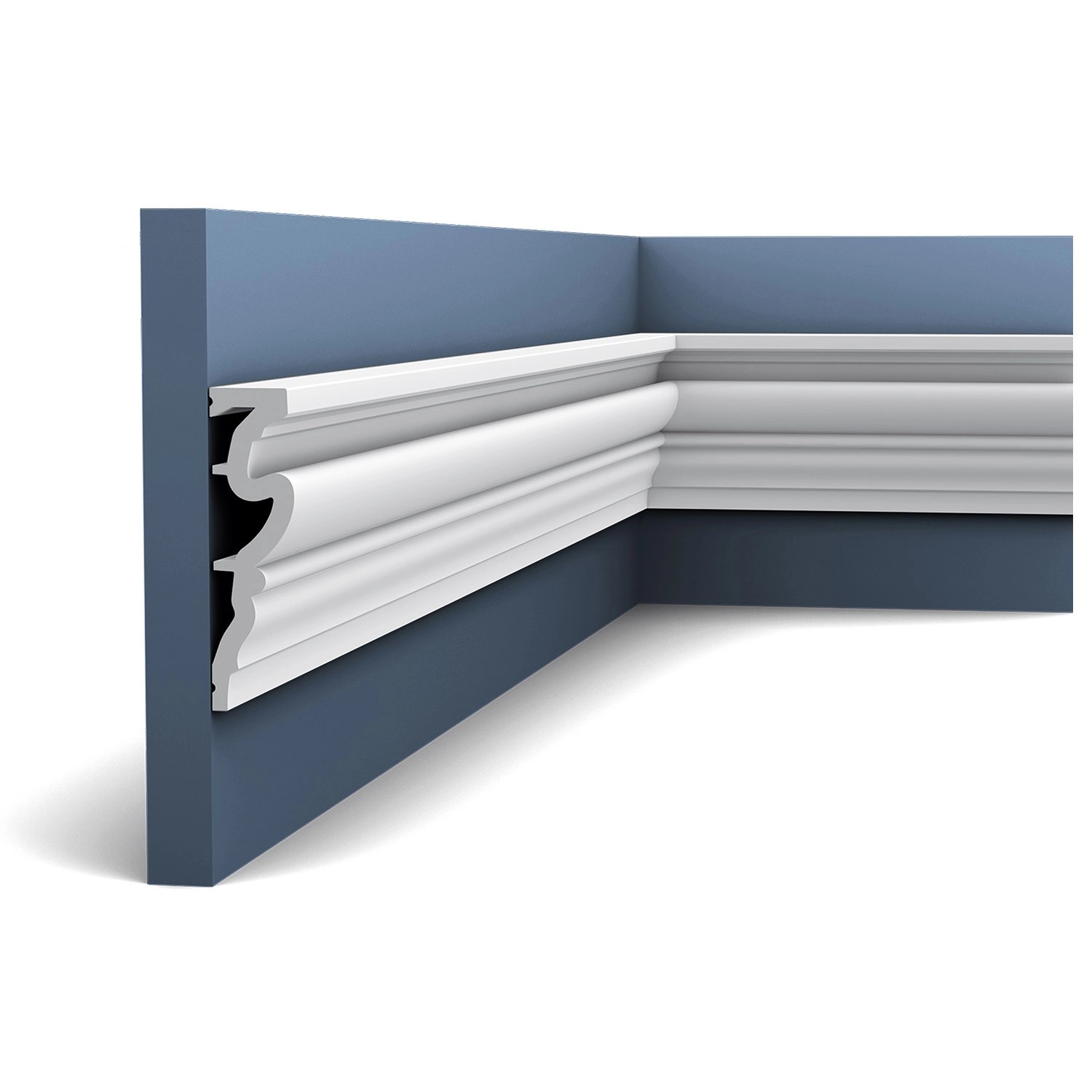 ORAC DECOR DX170-2300 LUXXUS Türumrandung Sockel Kabel Wand Decken Leiste 2,30 m 230 cm x 11,9 cm x 3,2 cm Weiß
