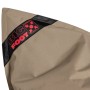 Detailaufnahme: Khaki-farbener Sitting Point Sitzsack Big Foot Scuba mit Logo.