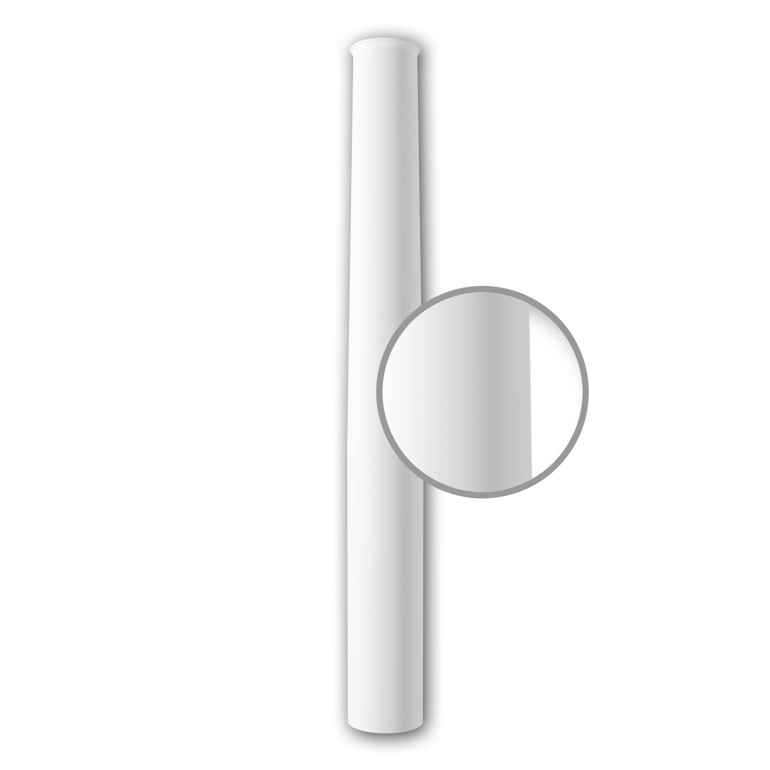 PROFHOME 112050 Vollsäulen Schaft Säule Zierelement Stuckdekor 20,4 cm x 196 cm Weiß