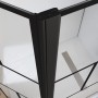 Aurlane Walk-In Duschwand Bricks, 90+40x195cm, mit schwarzem Rahmen und transparentem Glas.