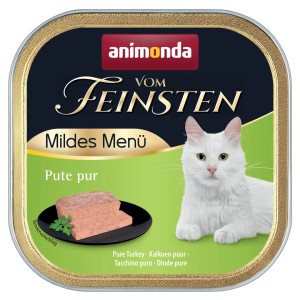 Animonda Vom Feinsten Adult Katzenfutter mit Pute, 100g Dose. Nassfutter für ausgewachsene Katzen.