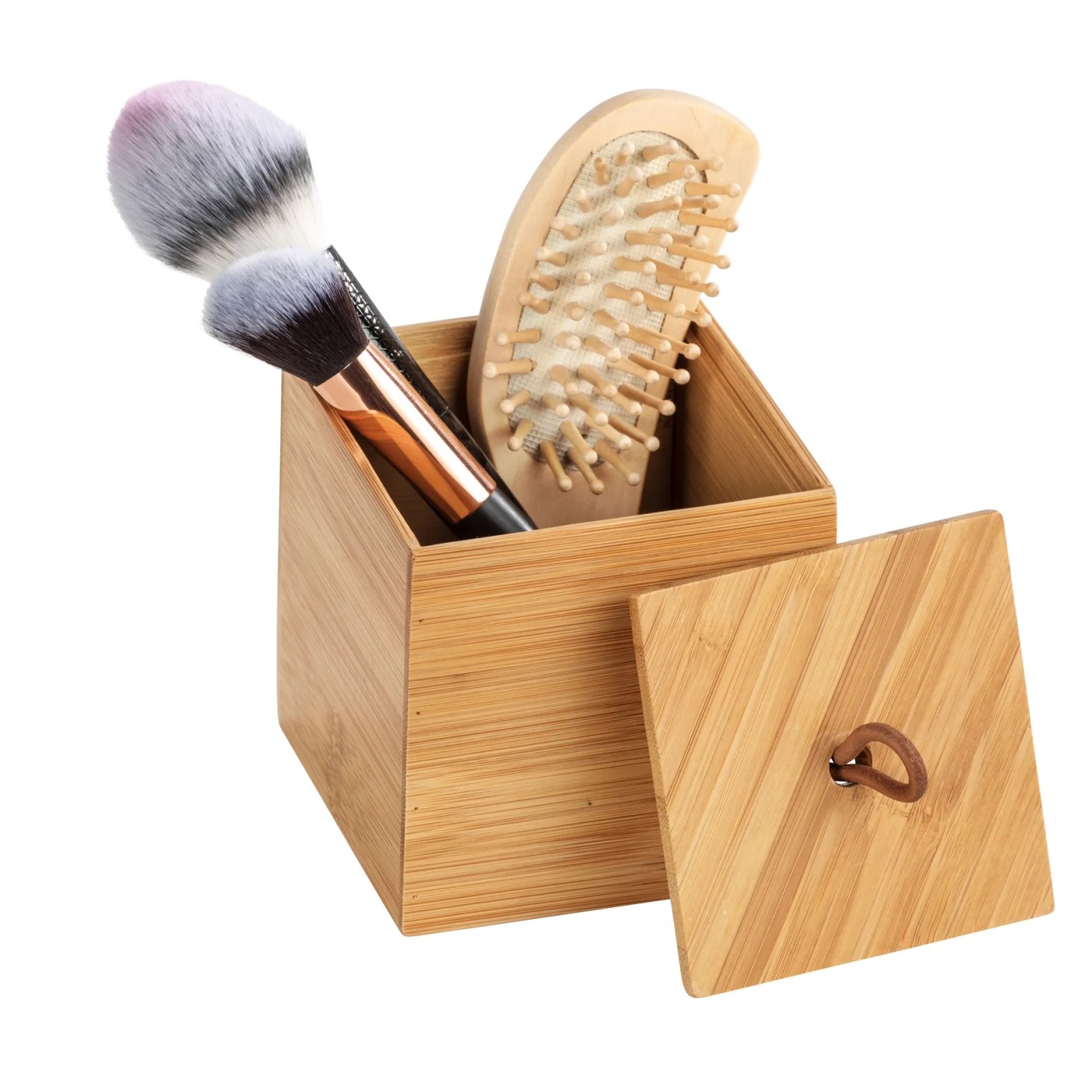 Wenko Bambus Box Terra S mit Deckel 0.45 l Bambus 9 x 9 x 9 cm