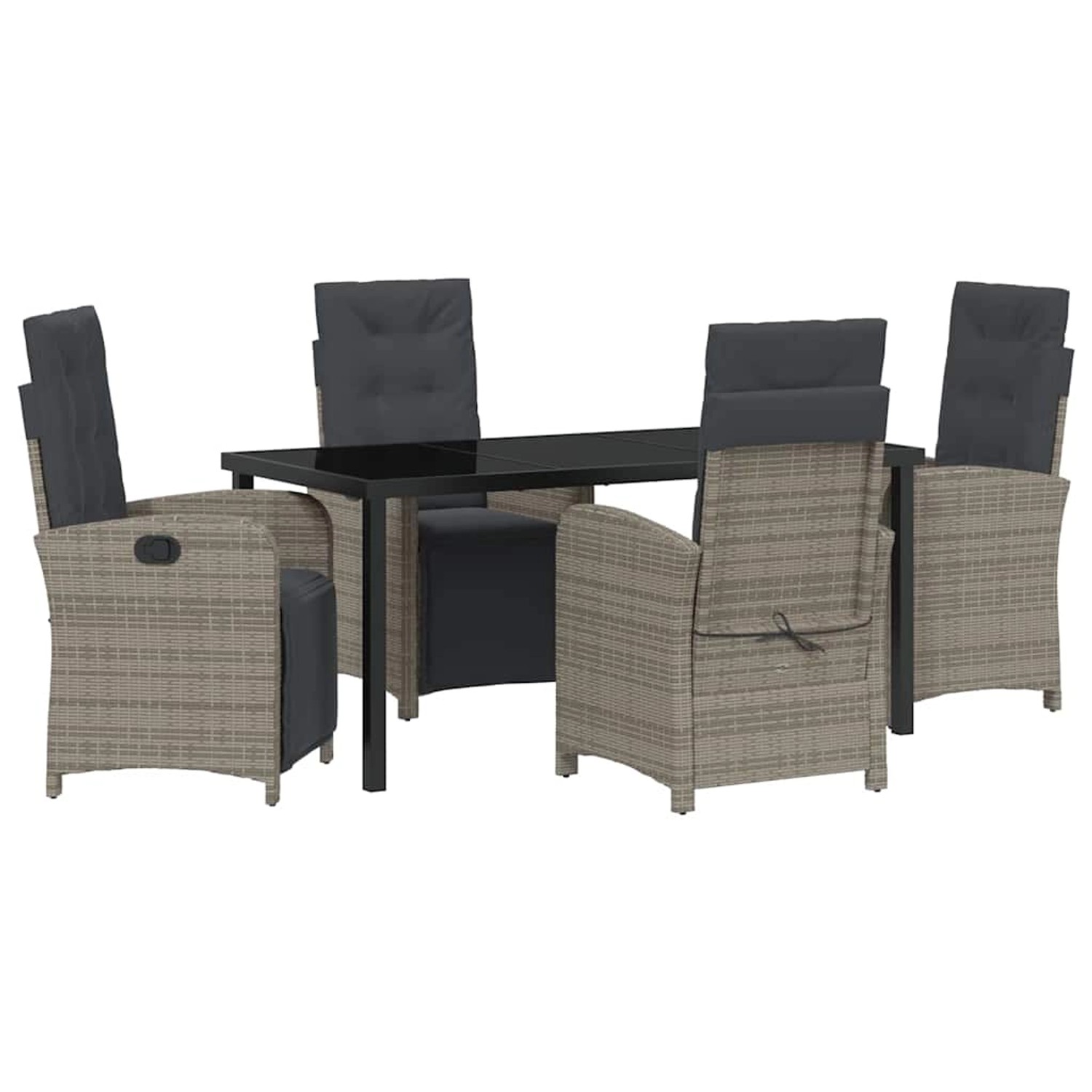 vidaXL Garten Essgruppe 5-Tlg Grau Poly Rattan 3380326 günstig online kaufen
