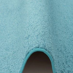 Detailansicht: Petrolfarbener Snapstyle Hochflor Teppich Cottage, 100x100 cm.