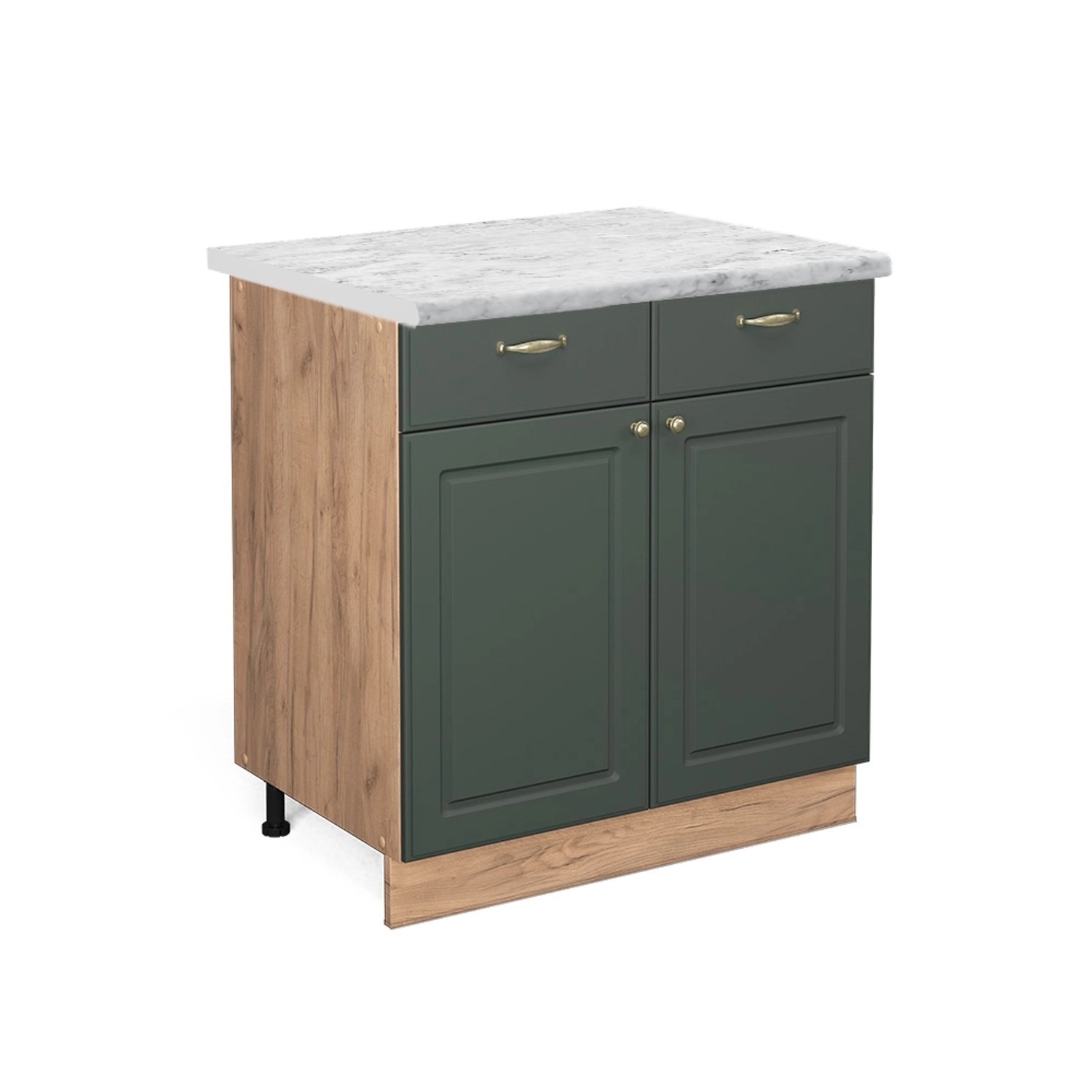 Vicco Küchenunterschrank Fame-Line Grün-Gold Landhaus/Goldkraft Eiche 80 cm günstig online kaufen