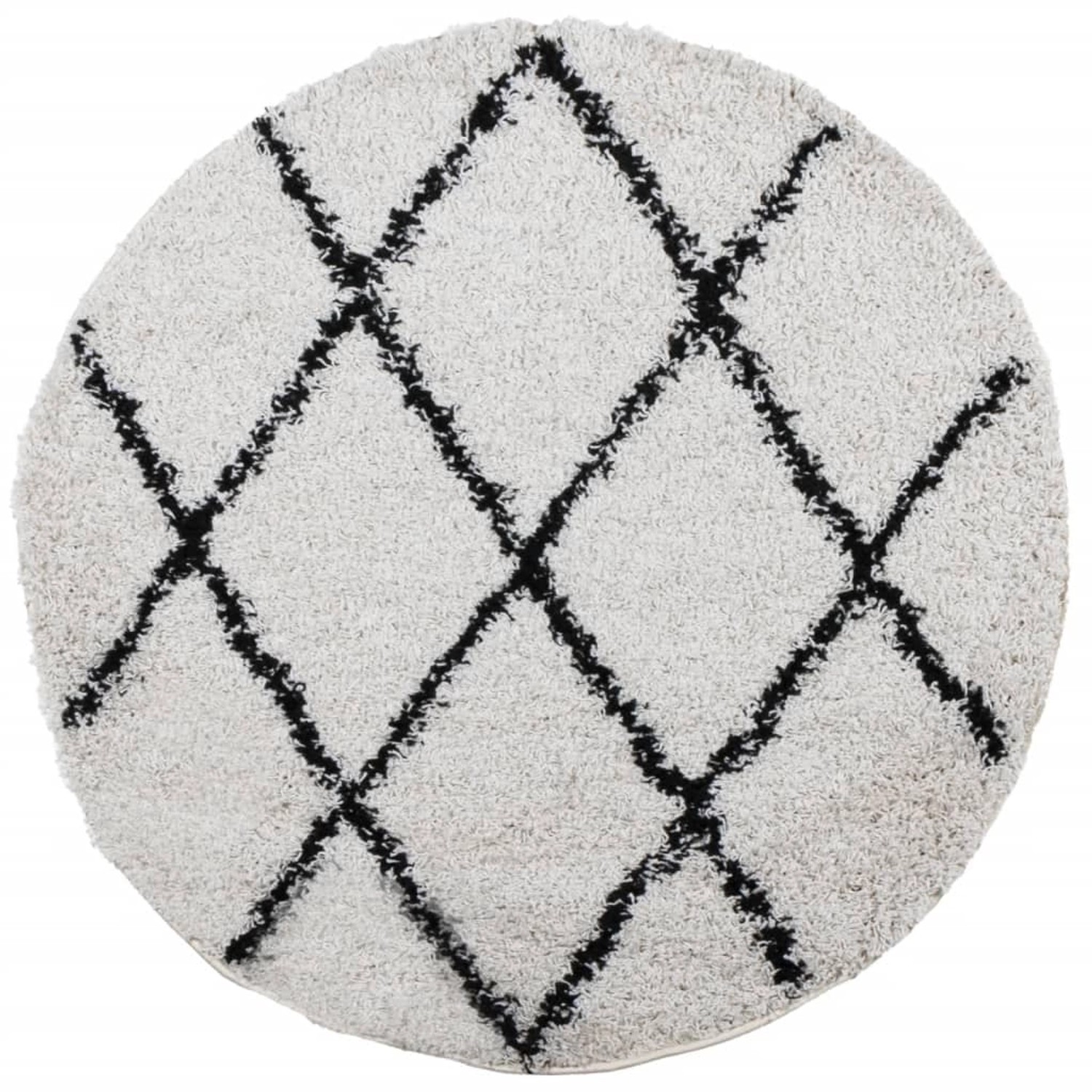 vidaXL Shaggyteppich Pamplona Hochflor Modern Creme Schwarz  200 Cm 1944952 günstig online kaufen