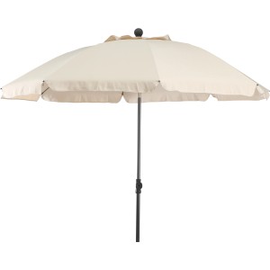 Siena Garden Marktschirm, Ø 200 cm, Natur, mit Knickfunktion für flexible Beschattung.