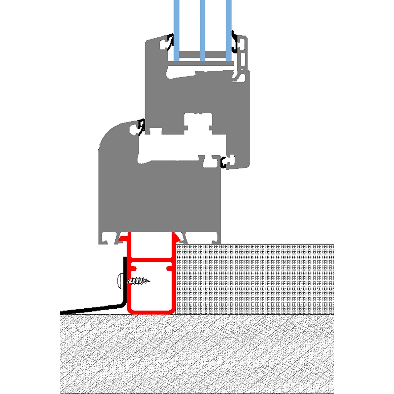 JM Meeth Fensterbankanschlussprofil 4 cm Grau 140 cm lang