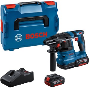Bosch Professional Akku-Bohrhammer GBH 18V-22 mit Akkus, Ladegerät und L-Boxx.