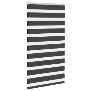 vidaXL Doppelrollo, schwarz, 70x100 cm. Zebra-Rollo für Fenster, mit abwechselnden Streifen.