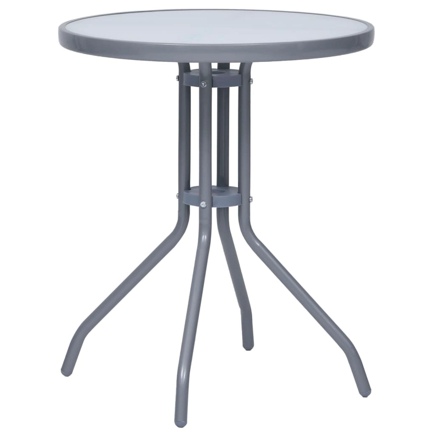 vidaXL Gartentisch Hellgrau 60 cm Stahl und Glas 312213 günstig online kaufen