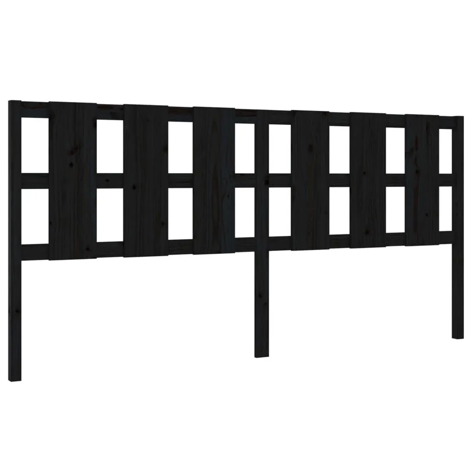 vidaXL Bett-Kopfteil Schwarz 205,5x4x100 cm Massivholz Kiefer 818014