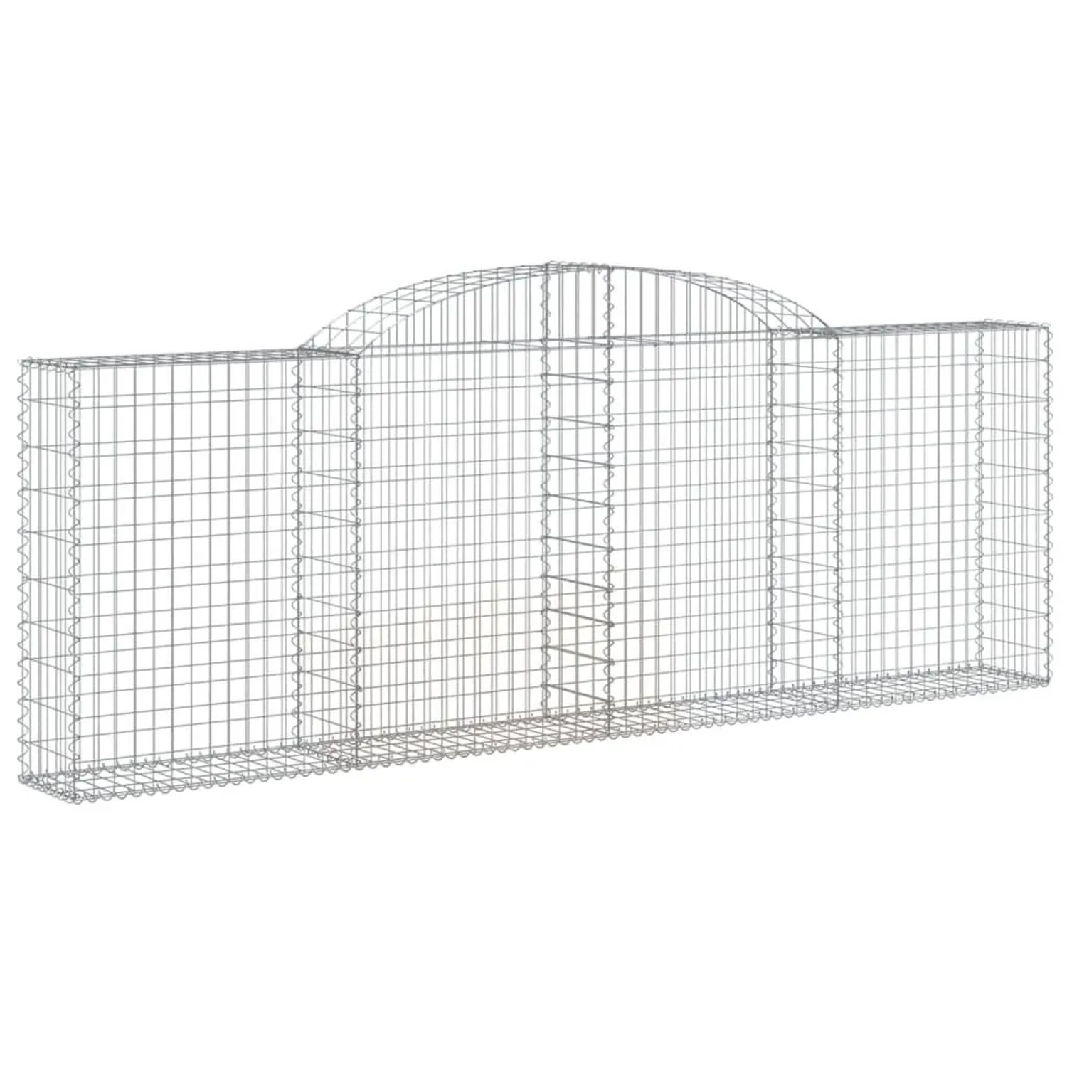 vidaXL Gabionen mit Hochbogen 7 Stk 300x30x100/120cm Verzinktes Eisen 3146526