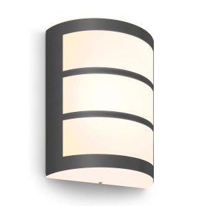 Anthrazitfarbene Philips Python LED Aussenwandleuchte mit warmweissem Licht.