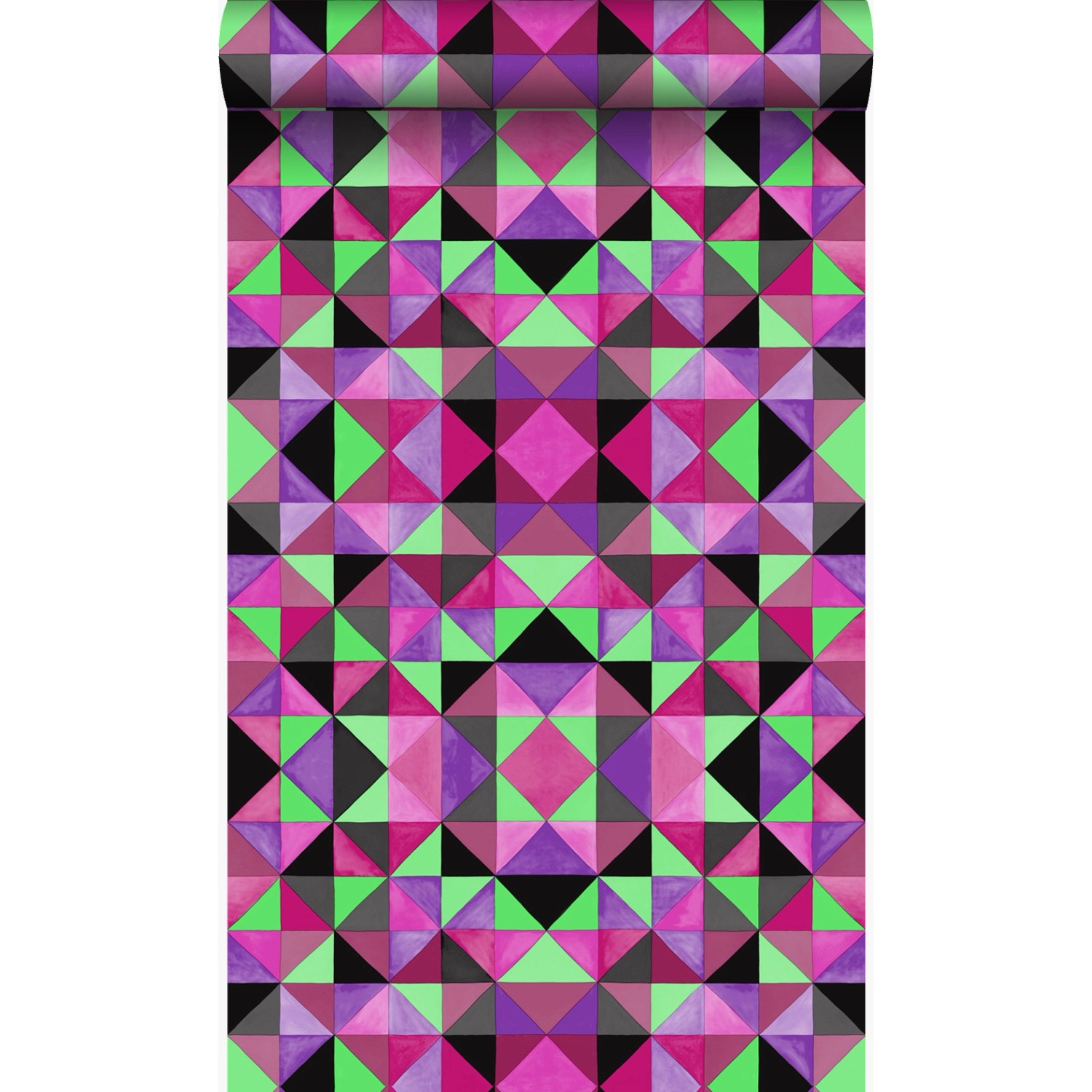 Origin Luxury Wallcoverings Tapete Kubistisches Muster Rosa Und Grün 53 Cm günstig online kaufen