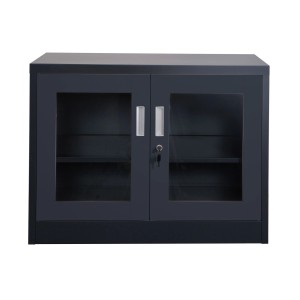 Jet-Line Stahlschrank Ufa, anthrazit, mit Glasfront und abschließbaren Türen. Werkzeugschrank.