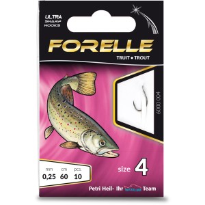 Westline Forellenhaken, Größe 4, mit 60 cm Schnur. Angelhaken für Forellen.