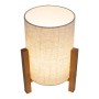 Näve Tischleuchte Matilda mit Leinen-Schirm und Holzfuß, Design-Tischlampe für wohnliche Lichtakzente.