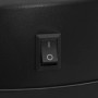 Detailaufnahme: Ein/Aus-Schalter am schwarzen vidaXL Sensor-Mülleimer aus Kohlenstoffstahl.