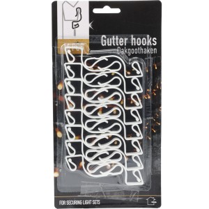 Montageset für Lichterketten, silberne Haken zur Befestigung von Aussen-Lichterketten.