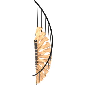 Platzsparende Minka Spindeltreppe Suono Smart Buche Schwarz, Aufsicht.