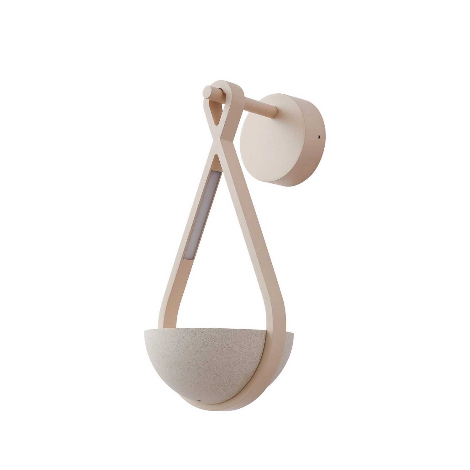 Lucande LED Beton Wandleuchte Außen Florka 10035411 Spritzwassergeschützt Modern in Creme aus Beton 2-flammig