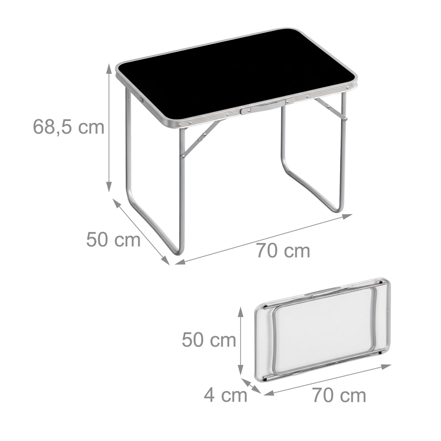 Relaxdays Campingtisch Eisen Schwarz Klappbar Wasserabweisend 68,5 cm x 80 cm x 60 cm 3,2 kg_4