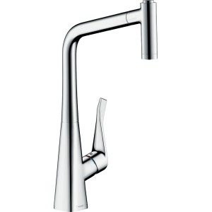 Hansgrohe Einhebel-Küchenmischer M7116-H320 mit Ausziehbrause, Chrom.