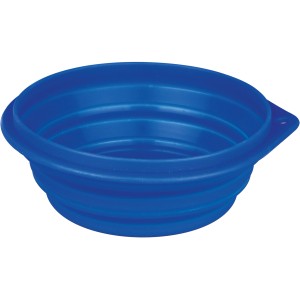 Blauer Jollypaw Reisenapf aus Silikon, faltbar, 1 Liter Fassungsvermögen.