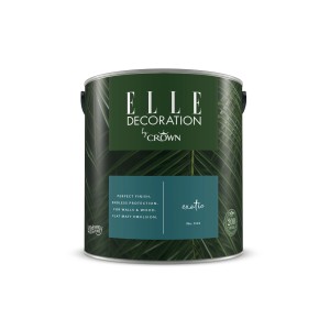ELLE DECORATION by Crown Wandfarbe Exotic No. 342, matte, grüne Innenfarbe im 2,5 Liter Gebinde.