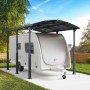 Canopia Carport Arcadia Alpine 5000 in Anthrazit mit Wohnwagen. Robuste Überdachung für Fahrzeuge.